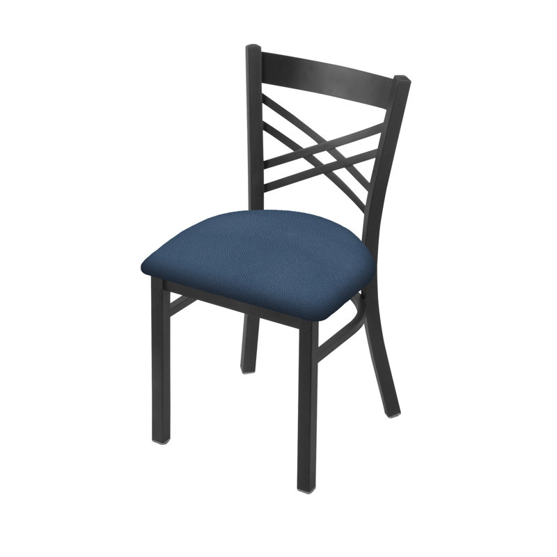 Catalina 18'' H Upholstered Metal Side Chair, Vinyl-Rein Bay, Pewter