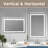 24X36" Frameless Tempered Mirror Dual LED Light Strips Front And Back Lighting-568719255
