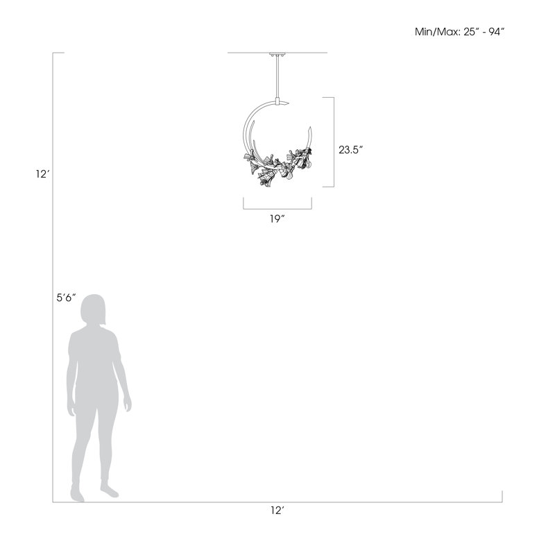 Luminaire suspendu linéaire 19 po Azu, Argent