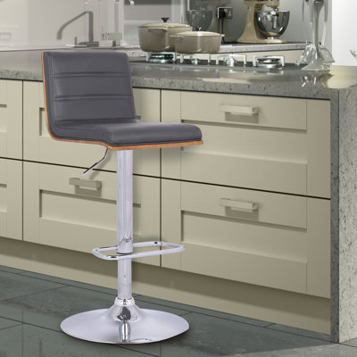 Tabouret de bar rotatif à hauteur réglable avec base piédestal Mcmillon