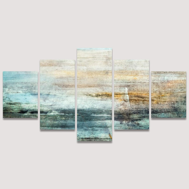 «Abstract Grunge Color Compositon Abstract Plants» - 5 pièces sur toile tendue