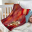 Jeté en molleton rouge ultra doux-132316114