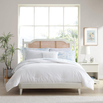 Laura Ashley Margaret White Easy Care Reversible Dorm Bonus Bed Set