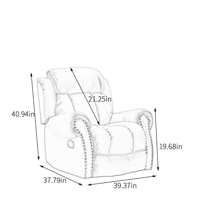 Fauteuil inclinable en cuir confortable avec structure en bois., Similicuir kaki