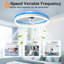 Ventilateur de plafond encastré 19,7 po avec lumières RVB, profil bas blanc avec télécommande et application, 3 CC à intensité variable de 10% à 100%, moteur CC réversible à 6 vitesses pour le salon, la salle de jeux.-1384862596