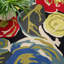 Tapis crocheté à la main à motif floral bleu / jaune / gris Doyle-22211946