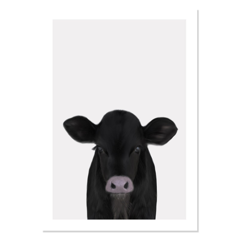 Mignon veau 1, reproduction d'art, H 40 po x l 28 po x P 1 po, Papier