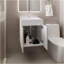 Meuble-lavabo de salle de bain Meka 45 avec deux tiroirs et tablette ouverte, rangement mural, blanc-1009381283