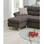 Ensemble de canapé modulaire réversible en polyfibre brun clair-1442674342