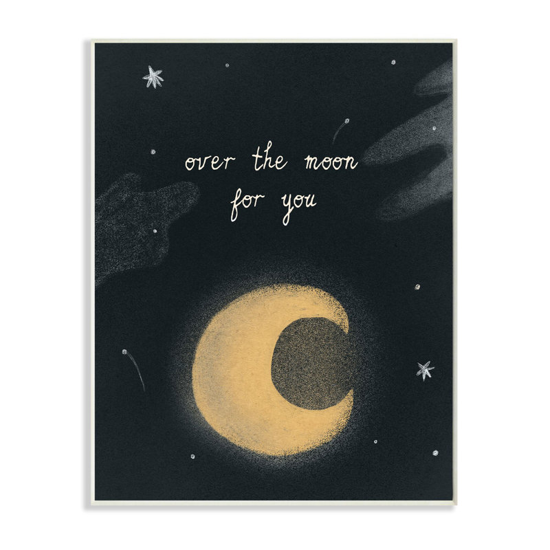 Lerman au-dessus de la lune, Plaque de bois, H 19 po x l 13 po x P 0,5 po