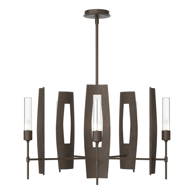 Passage 5 - Light Wagon Wheel Chandelier, Bronze, Clear Glass