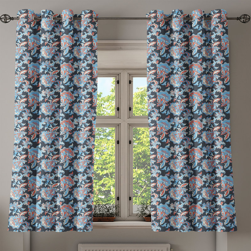 Rideau décoratif à œillets 2 panneaux East Urban Home, L 50 po x L 54 po