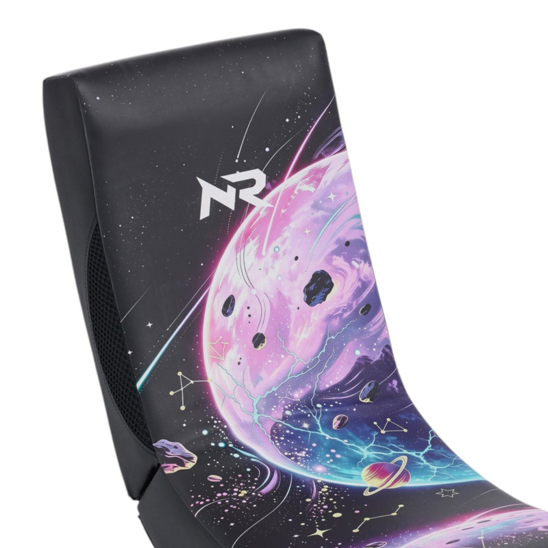 Chaise berçante de jeu Noxroc, chaise de jeu vidéo en cuir PU Galaxy, Rose et noir