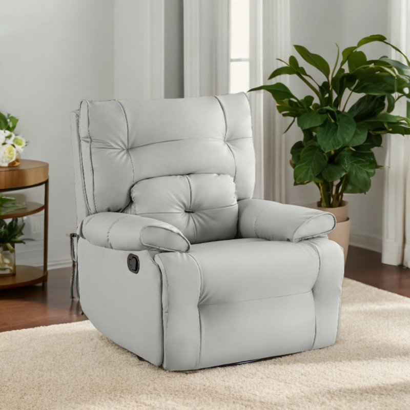 Fauteuil inclinable pivotant en similicuir Nolff, Gris clair