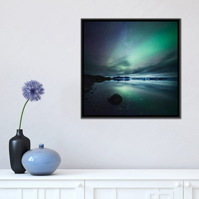 Aurora Borealis (Northern Lights) Over Glacial Lagoon, Iceland' Photographic Print on Wrapped Canvas -  East Urban Home, ESUR2881 37307553