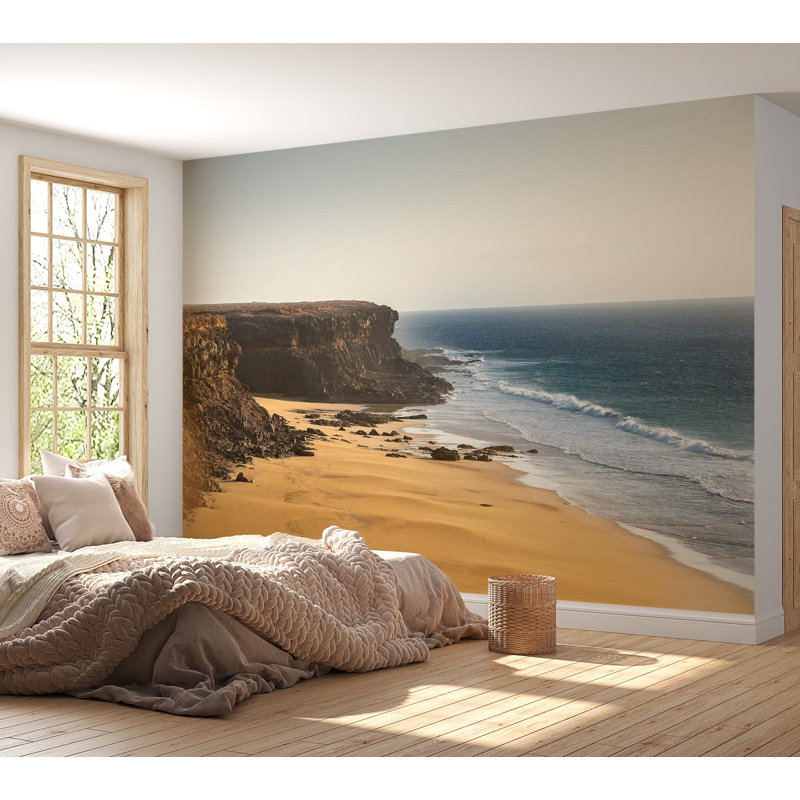 Papier peint de qualité supérieure - Vue sur l'océan et falaise, L 40 po x l 60 po