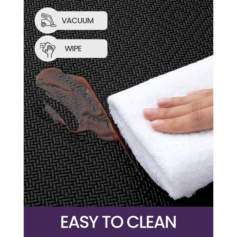 Ensemble de 2 tapis de cuisine imperméables et confortables, Noir