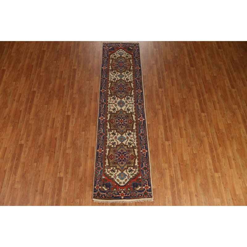 Tapis de couloir géométrique fait à la main Heriz Serapi 3 x 10