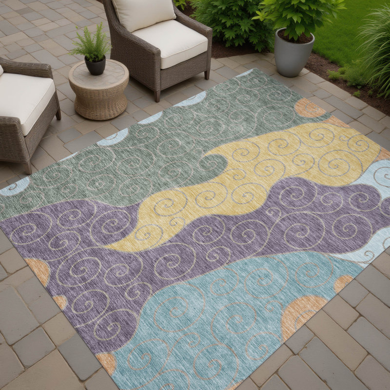 Tapis intérieur / extérieur lavable à la machine Chantille ACN2464, Basilic, 2 pi 6 po x 3 pi 10 po