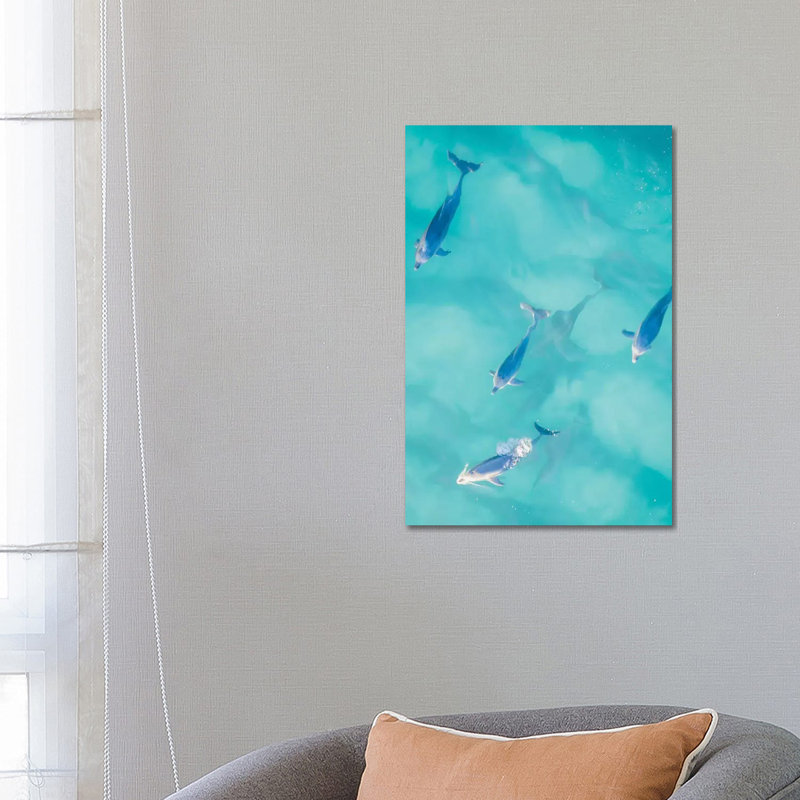 Cruisy Dolphins I by Jaxon Roberts - Wrapped Canvas Print, 66.04cm H x 45.72cm W x 3.81cm D