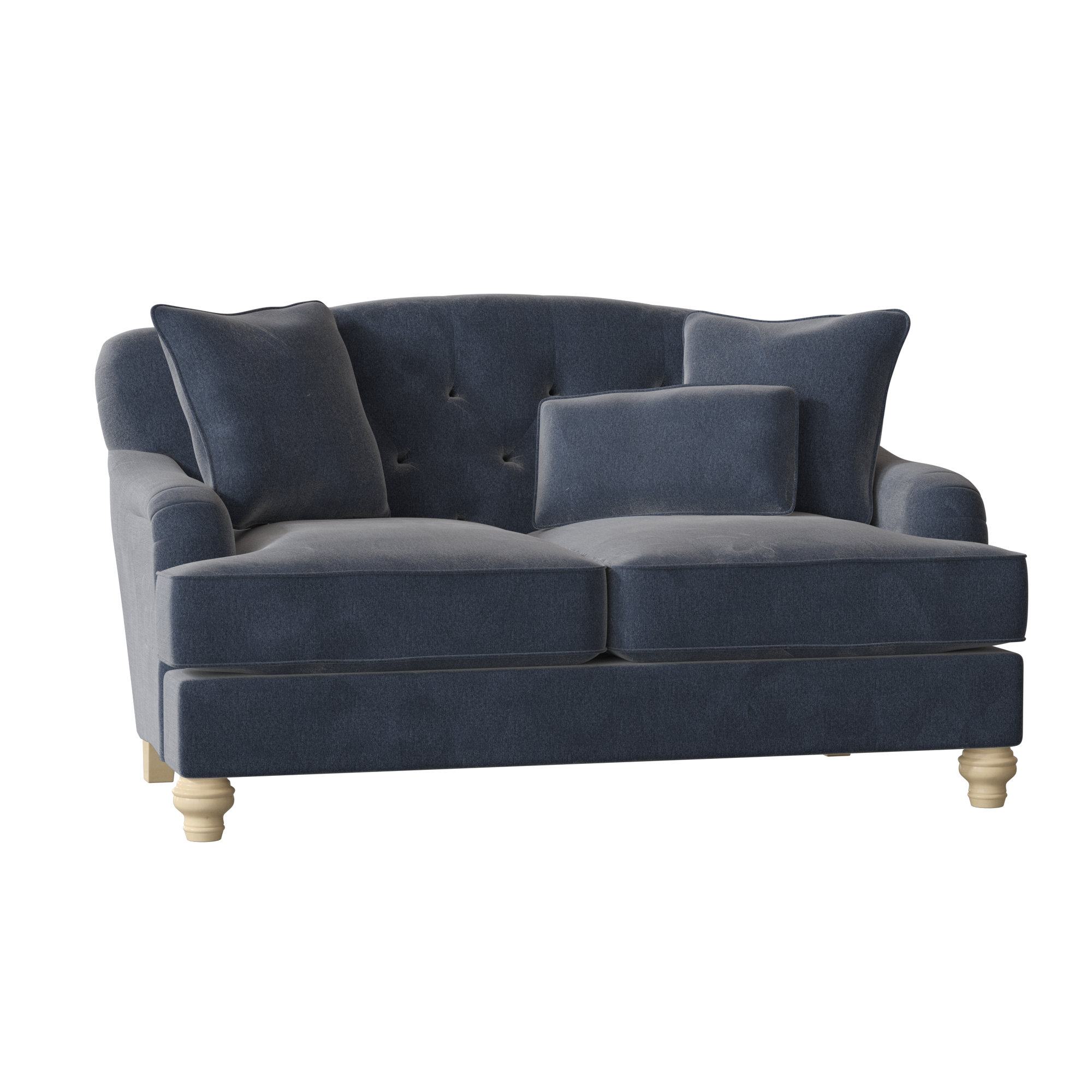 Sullivan 65'' Upholstered Loveseat, Tweetie 22 Navy Performance Velvet, Linen, Yes