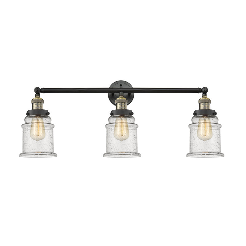 Galaviz 3 - Light Dimmable Vanity Light, 60 Watt Vintage Incandescent Bulb, Seedy 2, Black Antique Brass