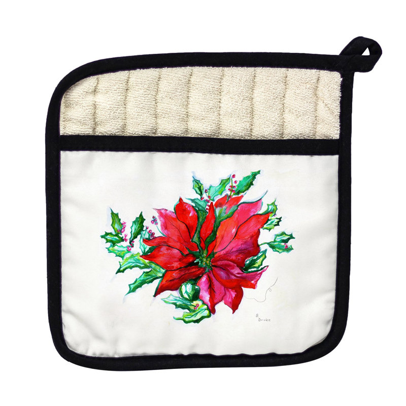 Cuisinier poignée poinsettia intérieure betsy drake
