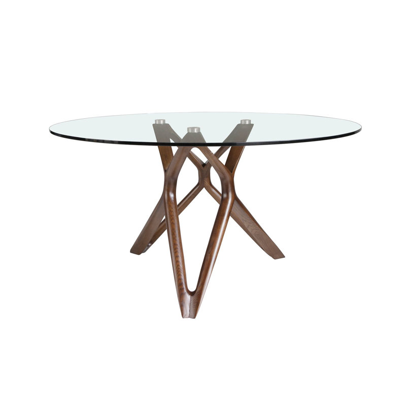 Round Glass Top Dining Table, 130cm H x 75cm W x 75cm D