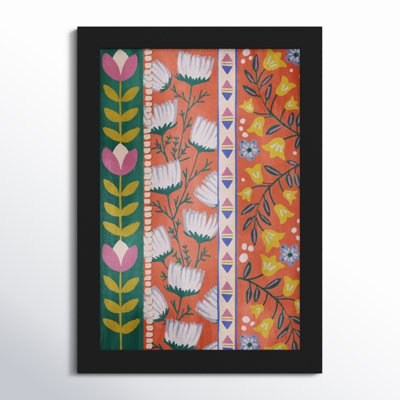 Colorful Floral Pattern by Birch Lane™ - Picture Frame Print
