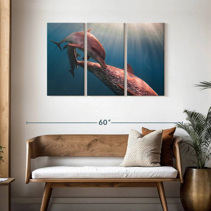 Brampt Amazon River Dolphins, 28" H x 45" W