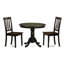 L'ensemble de salle à manger 3 pièces comprend une table de cuisine ronde avec piédestal et 2 chaises, Cappuccino-554688380-554688376-648835372