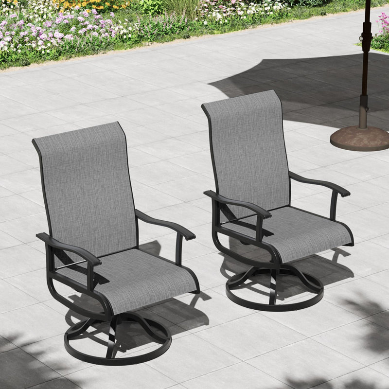 Ensemble de chaises berçantes pivotantes 360 °, 2