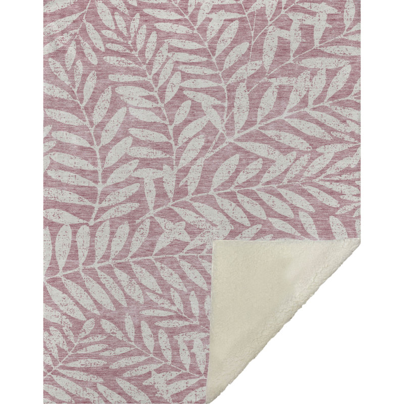 Jeté floral Sherpa ASB899 Addison, Rosé, Motif floral