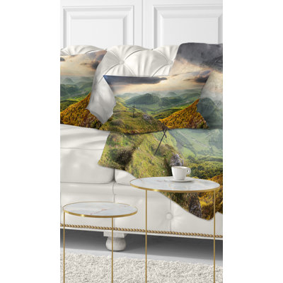 Slovakia Spring Forest Mountain - Landscape Printed Throw Pillow