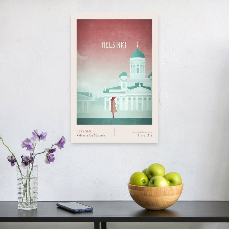 Helsinki -Helsinki Cathedral -Senate Square Classic Minimalist Serene Architecture City Wall Art Print by Emel Tunaboylu - Wrapped Canvas Print