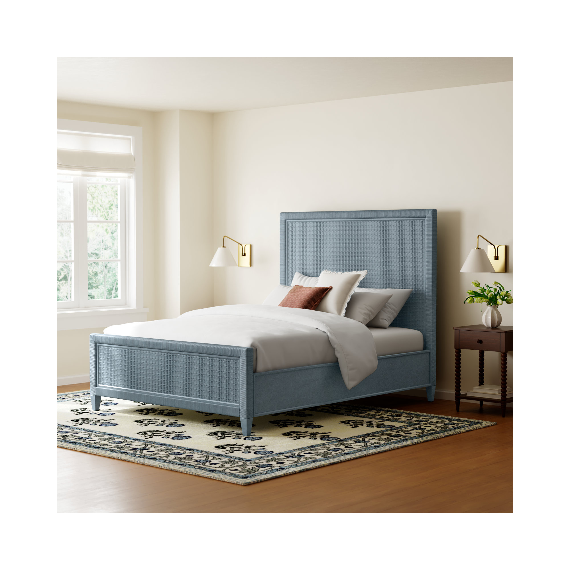 Monterey Woven Bed, Queen, Sea Glass