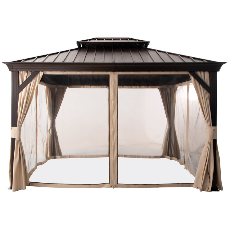 Metal Patio Gazebo, 114"H x120"W x 144"D