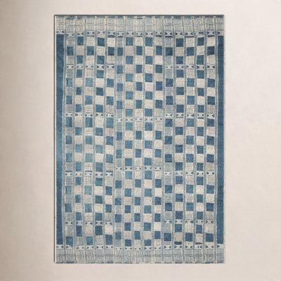 Homer Blue Ivory Geometric Outdoor Rug