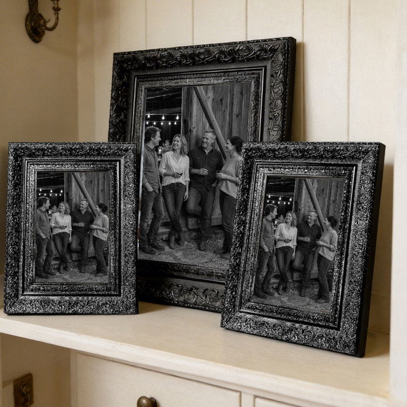 Cadre photo 8 pièces x 8 po x 10 po noir pour portrait d'anniversaire, Black, 3, 8" W x 10" H