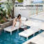Chaises longues surdimensionnées en résine de 74 po avec dossier réglable à 5 niveaux et porte-gobelet pour piscine, patio, plage, cour (2 pièces)-1664334225-1656848394