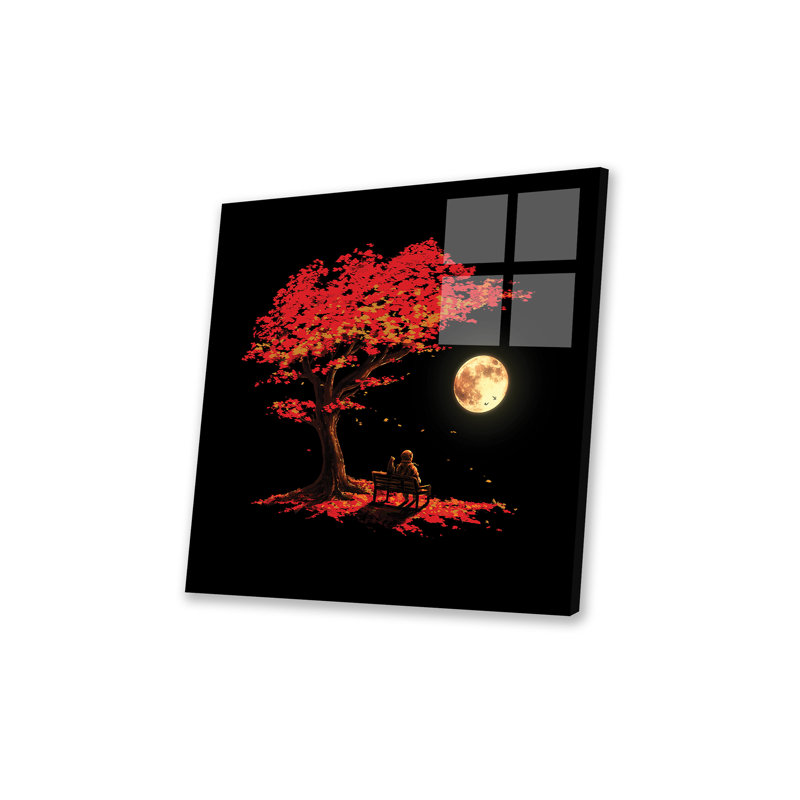 Lune d'automne par Nicebleed - peinture sur verre sans cadre