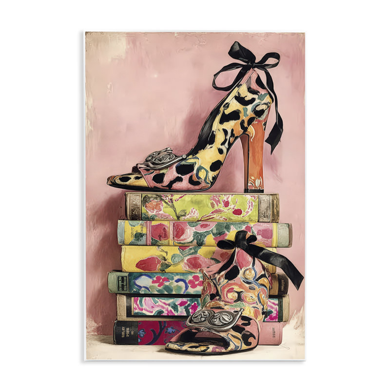Plaque murale On My Feet Heels & Books, design par Annabelle Hall, H 19 po x l 13 po