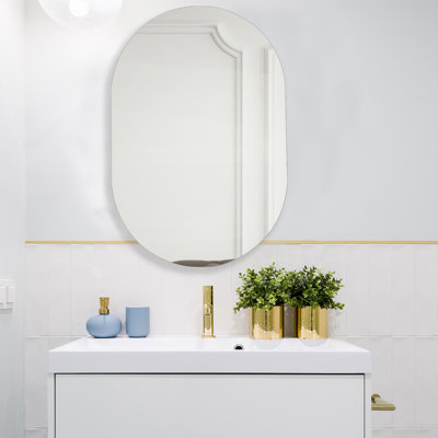 20x30 Inches Oval Bathroom Medicine Cabinet with Frameless Mirror, Surface or Recessed Mount Cabinet for Bathroom Toilet