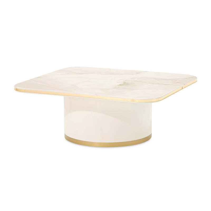 Gineverra Rectangular Cocktail Table - Ivory/Gold