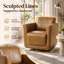 33" Wide Genuine Leather 360°Swivel Barrel Chair With Solid Wood Frame, No Assembly Required (Set of 2)-1427349598