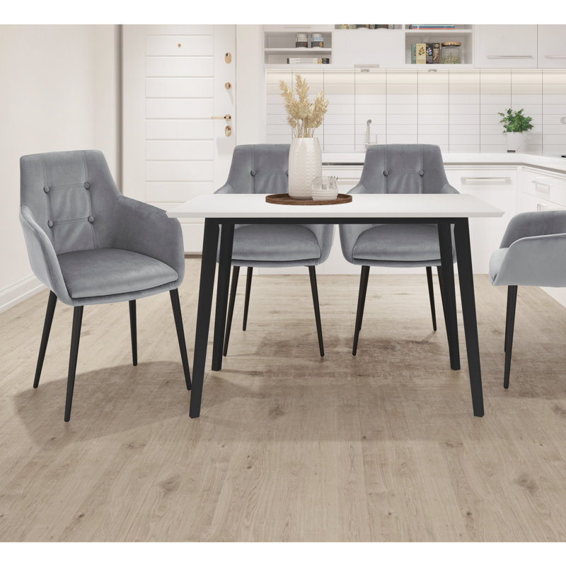 Ayia Solid Wood Base Dining Table, Black
