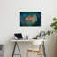 Green Sea Turtle Over Coral Contemporary Turtle Wall Art Print 1 Piece Wrapped Canvas Wall Art-1654925541