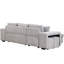 Lit modulaire convertible avec rangement, L 104,5 po, 2 tabourets, canapé-lit en lin gris et méridienne réversible