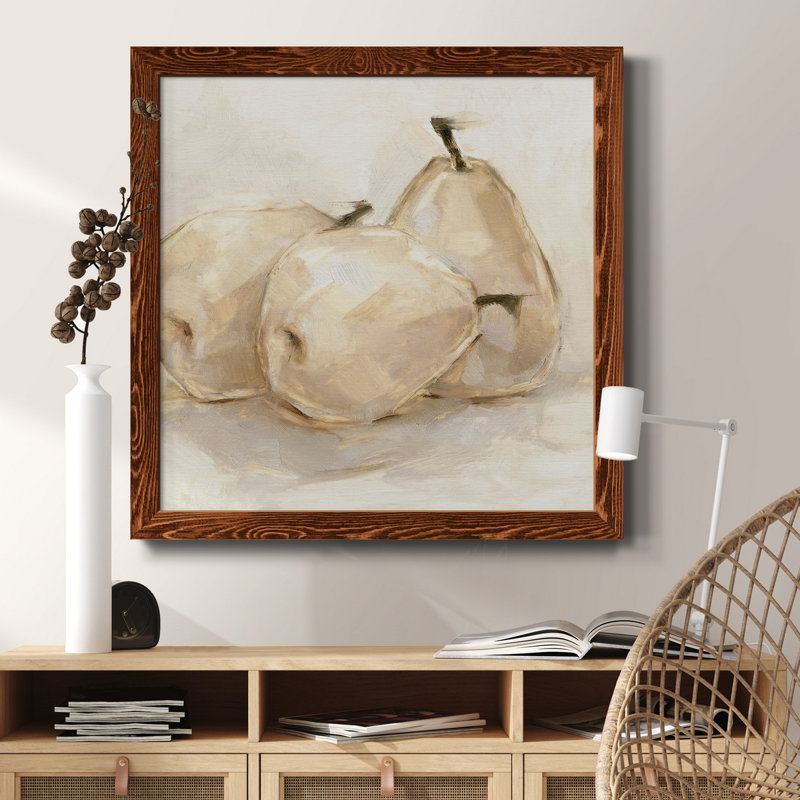 White Pear Study II - reproduction d'art sur toile encadrée, Érable, H 17 po x l 17 po x P 1,5 po