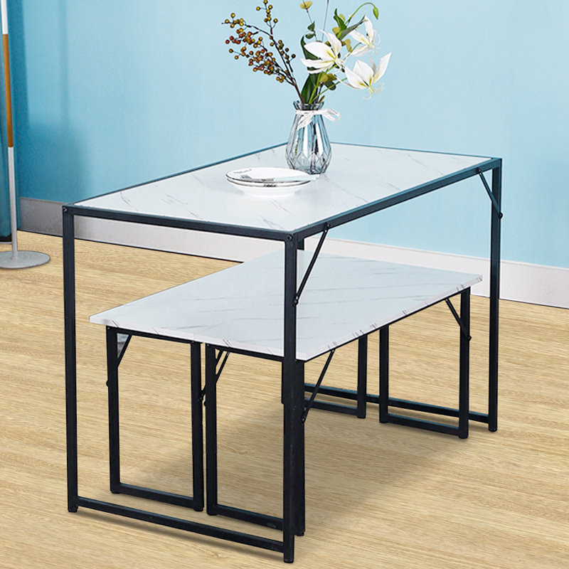 4 - Person Dining Set, White, White/Black